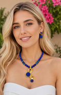 Set de esferas con dije asimètrico - SET COLLAR PIEDRA NATURAL Boutiquemirel 