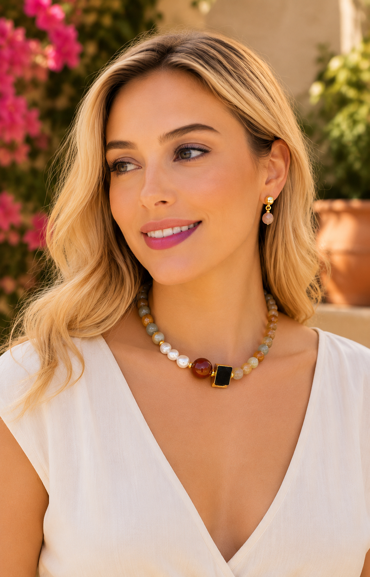 Set de collar multicolor - SET COLLAR PIEDRA NATURAL Boutiquemirel 
