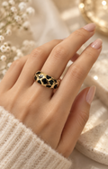 Anillo dorado estelar black