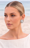Aretes circular con perla