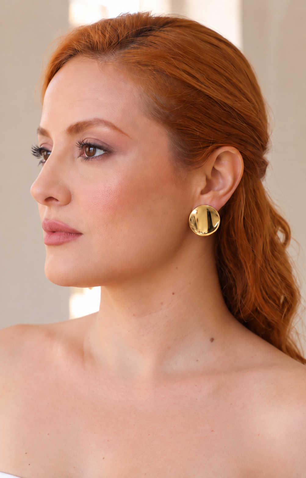 Aretes redondos tipo broquel