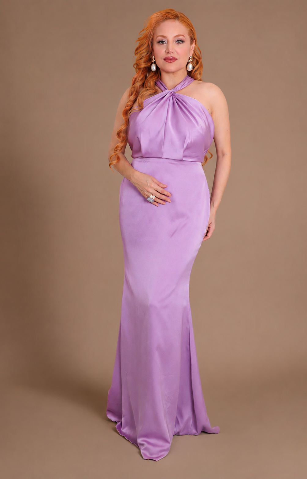 Vestido lila halter - VESTIDO LARGO REGULAR Boutiquemirel 