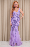 Vestido lavanda con lentejuelas - VESTIDO LARGO REGULAR Boutiquemirel 