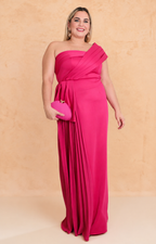 Vestido fucsia asimétrico - VESTIDO LARGO CURVY Boutiquemirel 