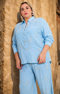 Conjunto azul con bordado - CONJUNTO CURVY Boutiquemirel 