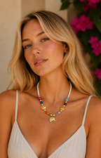 Collar multicolor con dije - COLLARES PIEDRA NATURAL Boutiquemirel 