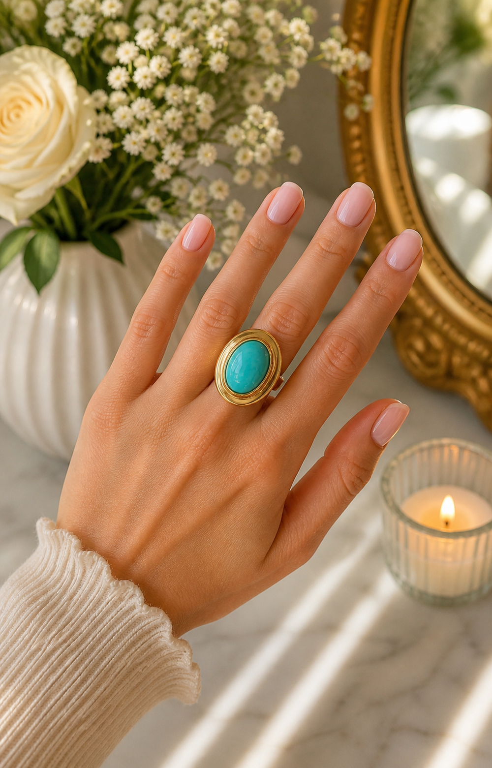 Anillo ovalado con piedra - COLLARES CHAPA Boutiquemirel 