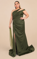 Vestido verde asimétrico - VESTIDO LARGO CURVY Boutiquemirel 