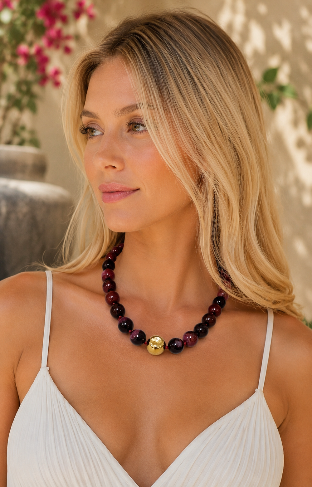 Collar de esferas con dije - COLLARES PIEDRA NATURAL Boutiquemirel 