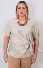 Blusa lisa con lazo - BLUSAS CURVY Boutiquemirel 