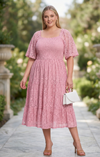 Vestido con encaje y elástico - VESTIDO LARGO CURVY Boutiquemirel 