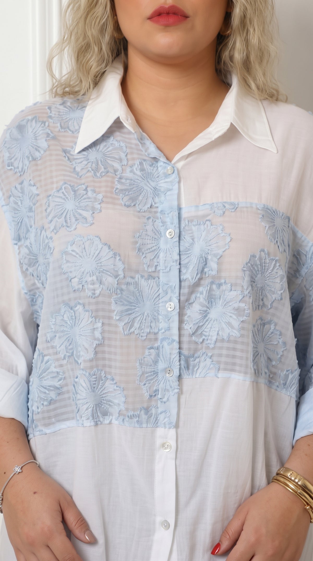 Blusa camisera azul