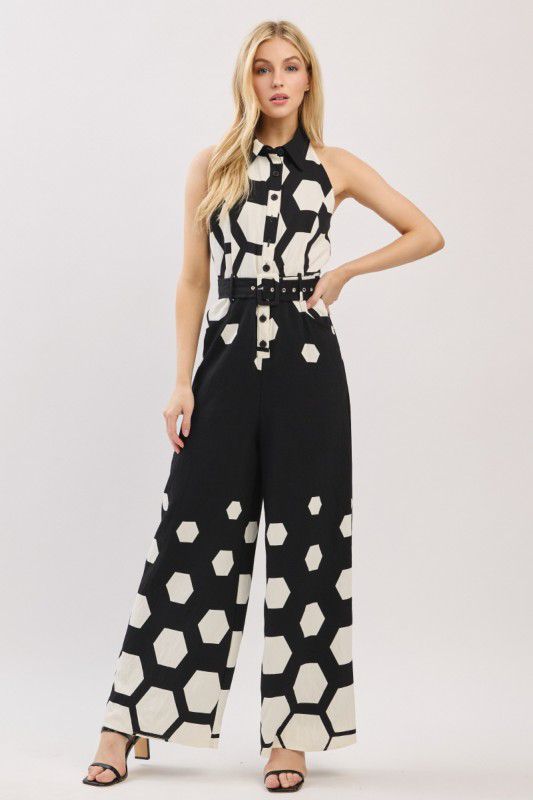 Palazzzo negro estampado