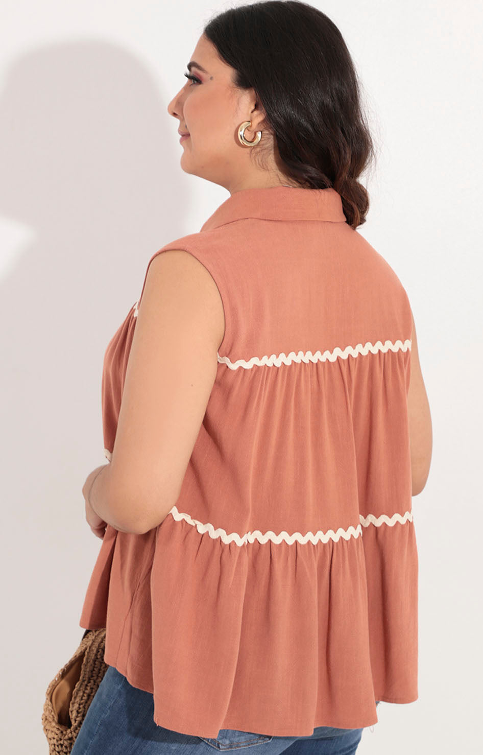 Blusa café con bies - BLUSA Boutiquemirel 