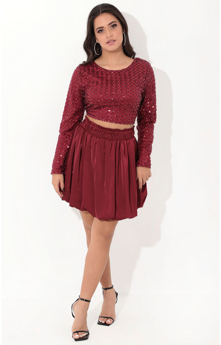 Falda globo vino - FALDA Boutiquemirel 