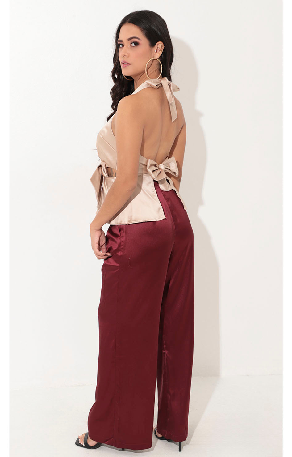 Conjunto beige con vino - CONJUNTO Boutiquemirel 