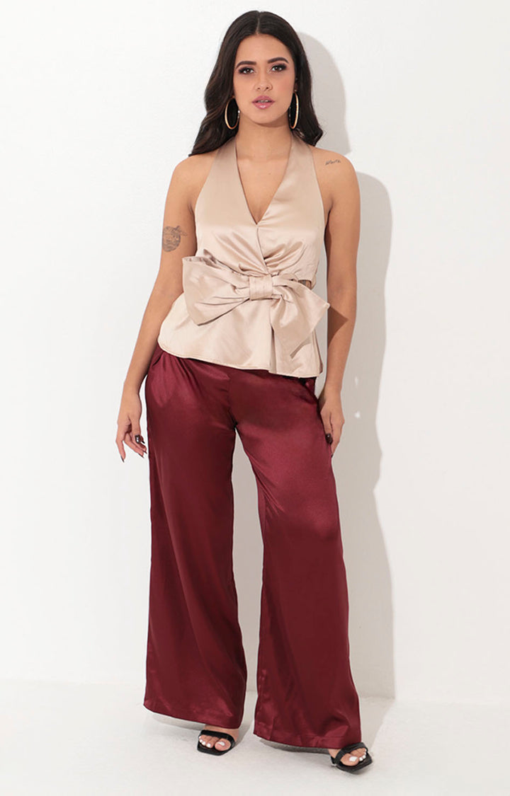 Conjunto beige con vino - CONJUNTO Boutiquemirel 