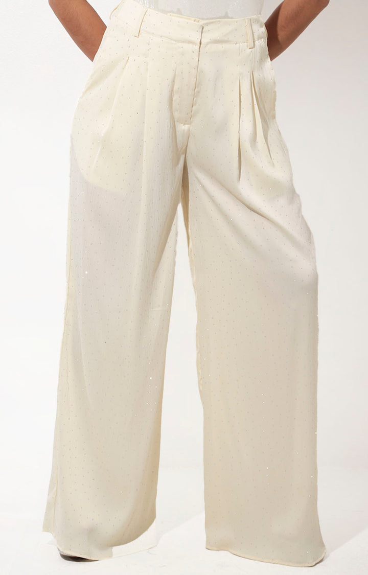 Pantalón beige con brillos - PANTALON Boutiquemirel 