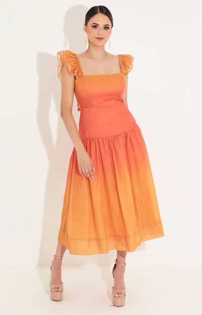 Vestido naranja degradado - VESTIDO Boutiquemirel 