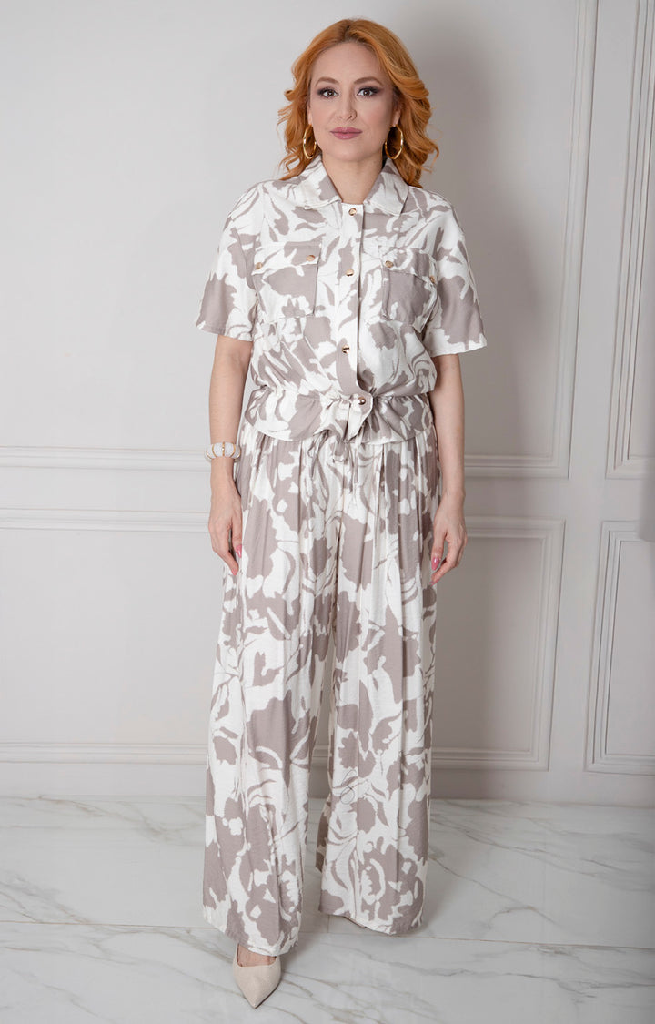 Conjunto beige estampado - CONJUNTO REGULAR Boutiquemirel 