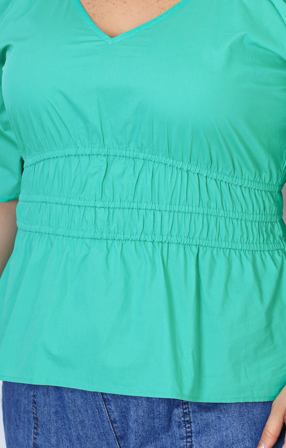 Blusa verde peplum