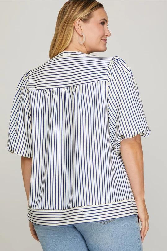 B*1-26*SHE+SKY*PSY7821*AZUL - BLUSA CURVY Boutiquemirel 