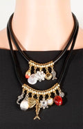Collar doble negro con dijes - COLLAR Boutiquemirel 