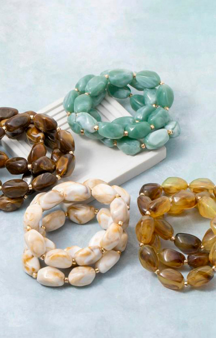 Pulseras beige de piedra natural - PULSERA Boutiquemirel 