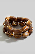 Pulsera café de piedra natural - PULSERA Boutiquemirel 