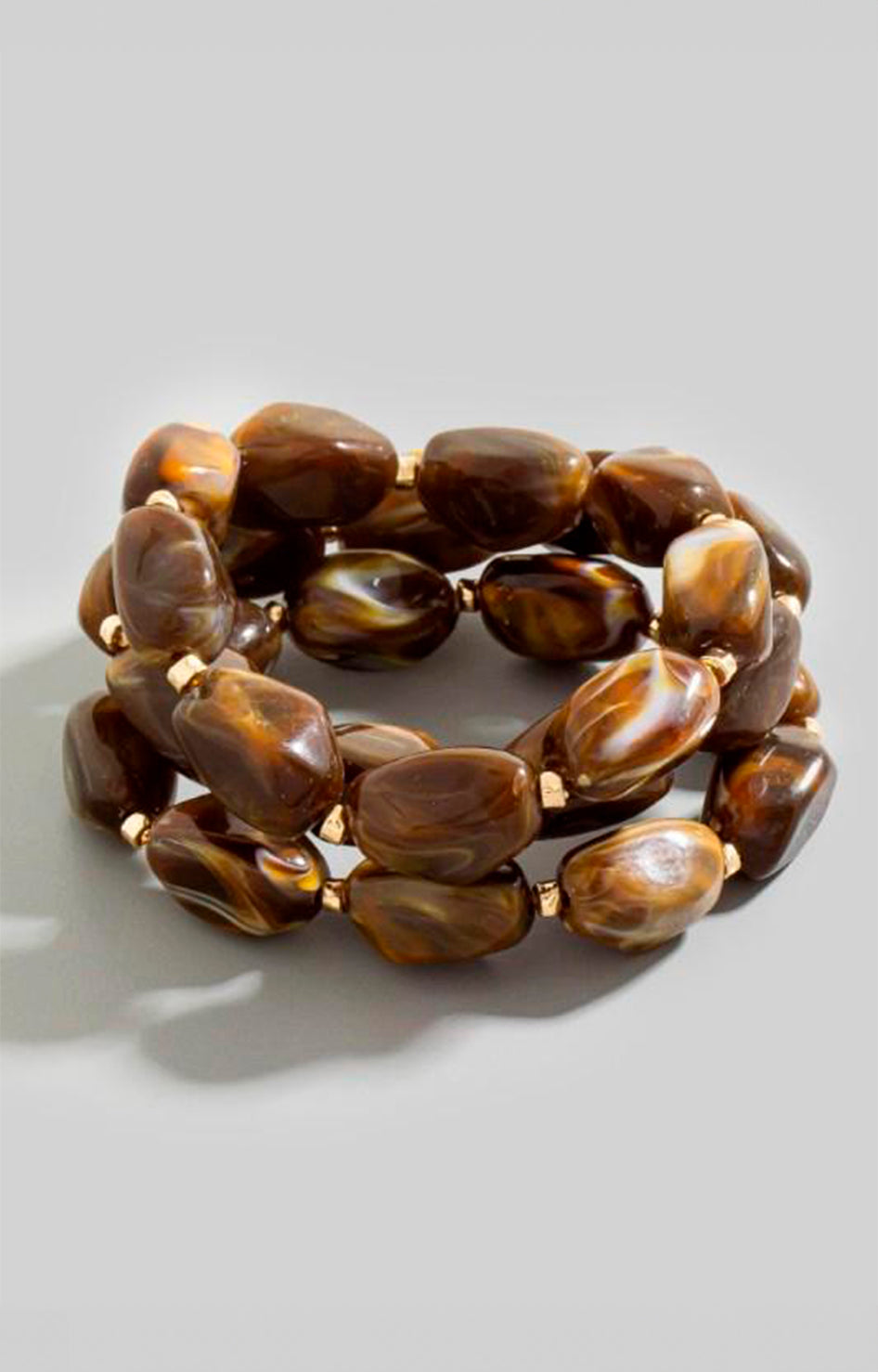 Pulsera café de piedra natural - PULSERA Boutiquemirel 