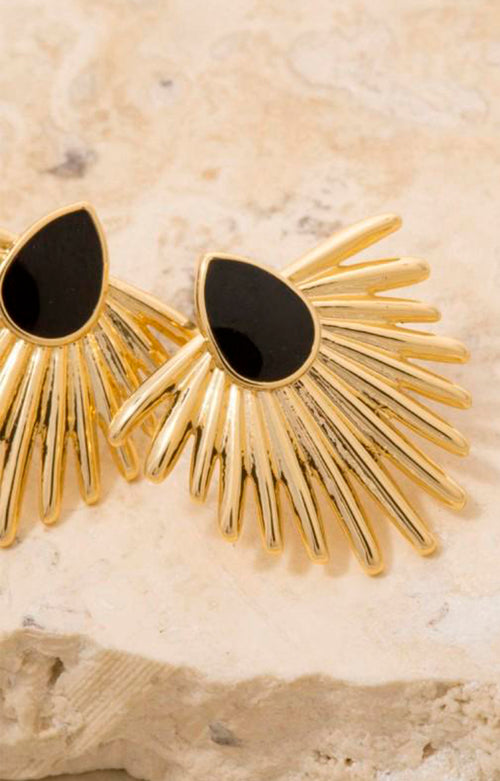Arete dorado con negro - ARETE Boutiquemirel 