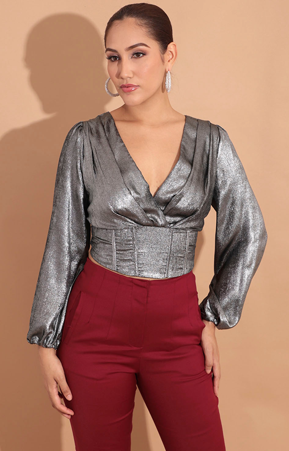 Blusa gris metalica - BLUSA Boutiquemirel 