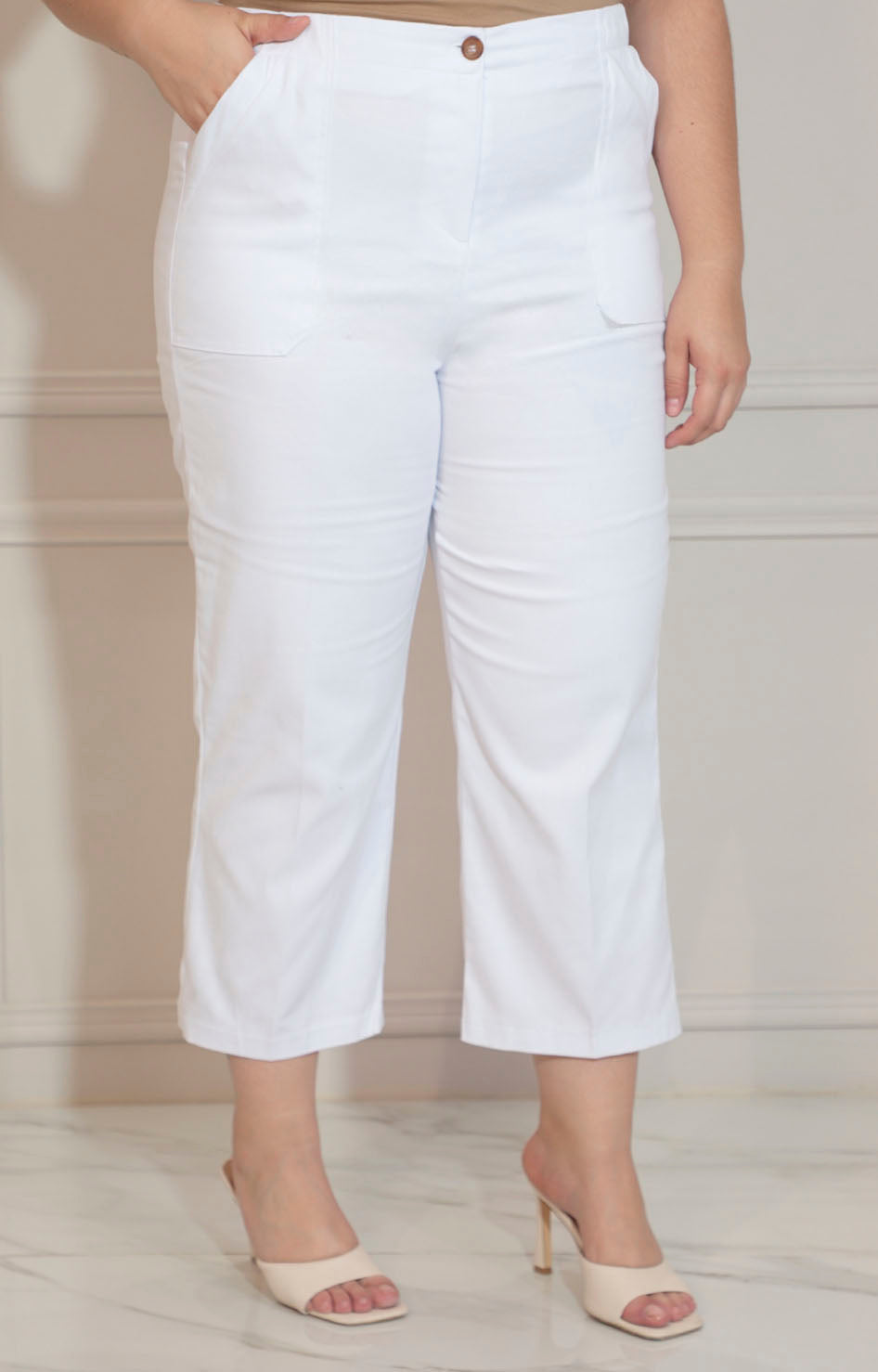 Pantalon blanco con bolsas frontales - PANTALON Boutiquemirel 
