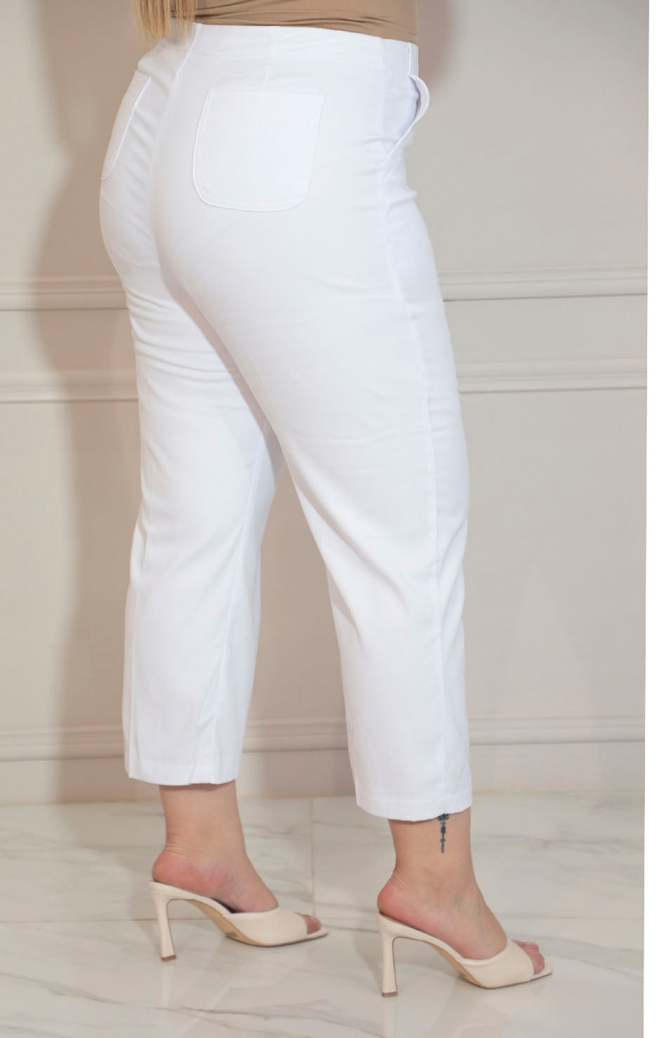 Pantalon blanco con bolsas frontales - PANTALON Boutiquemirel 