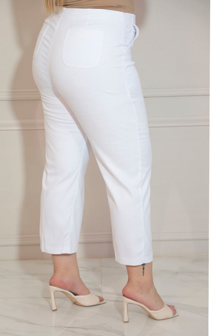 Pantalon blanco con bolsas frontales - PANTALON Boutiquemirel 