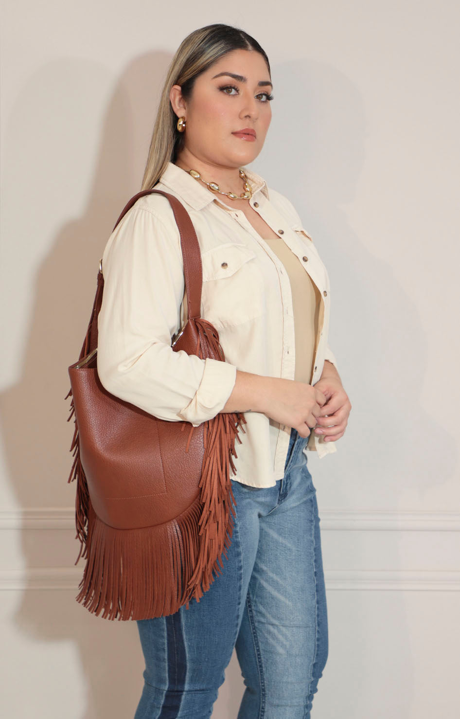 Blusa beige con botones frontales - BLUSA Boutiquemirel 