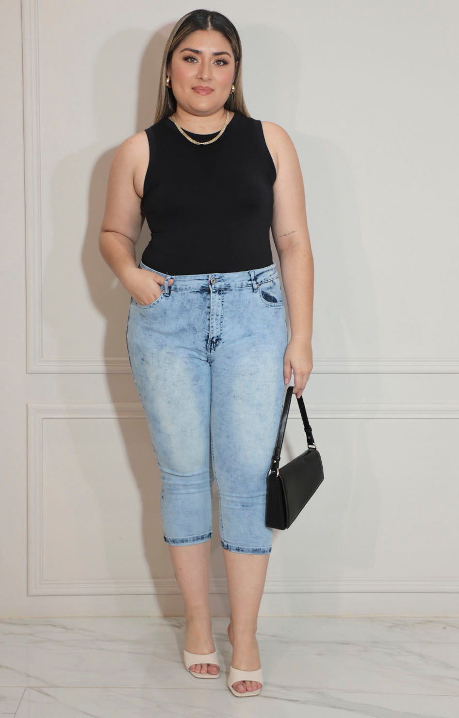 Capri de mezclilla azul claro - CAPRI XL Boutiquemirel 