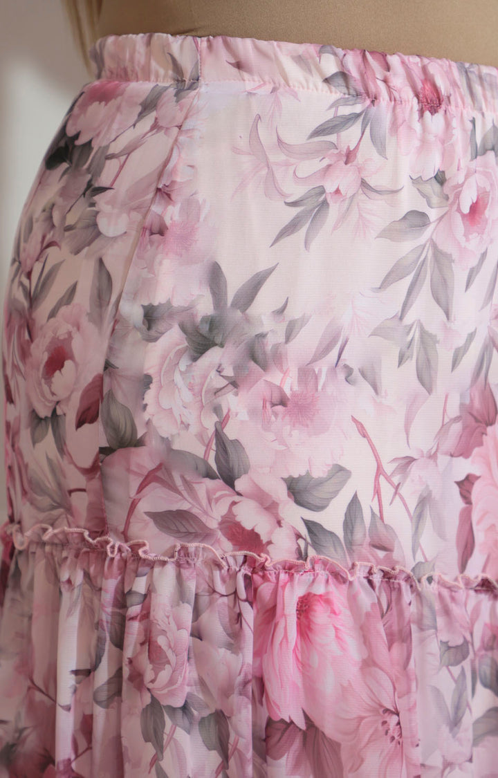 Falta rosa estampada con elástico - FALDA Boutiquemirel 