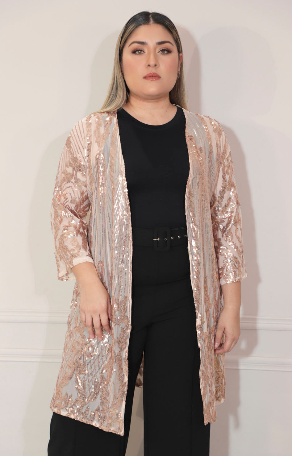 Kimono beige con lentejuela - KIMONO Boutiquemirel 