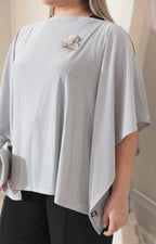 Kimono plata con abertura en hombro - KIMONO Boutiquemirel 