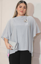 Kimono plata con abertura en hombro - KIMONO Boutiquemirel 
