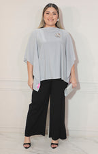 Kimono plata con abertura en hombro - KIMONO Boutiquemirel 