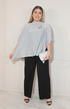 Kimono plata con abertura en hombro - KIMONO Boutiquemirel 