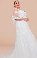 Vestido blanco con tul y encaje - VESTIDO LARGO CURVY Boutiquemirel 