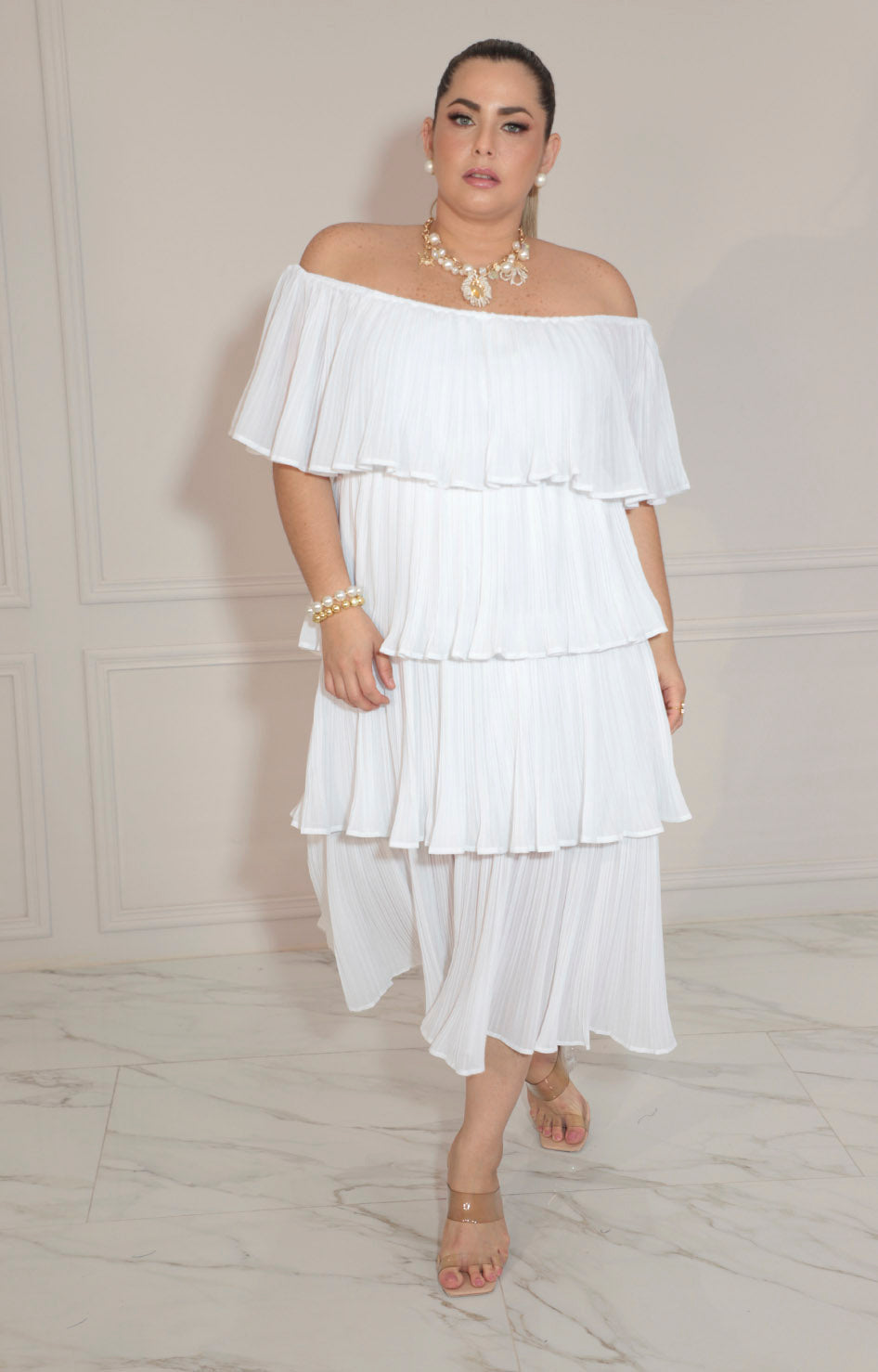 Vestido plisado - VESTIDO LARGO CURVY Boutiquemirel 