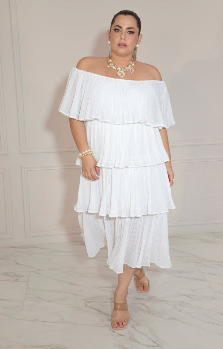 Vestido plisado - VESTIDO LARGO CURVY Boutiquemirel 