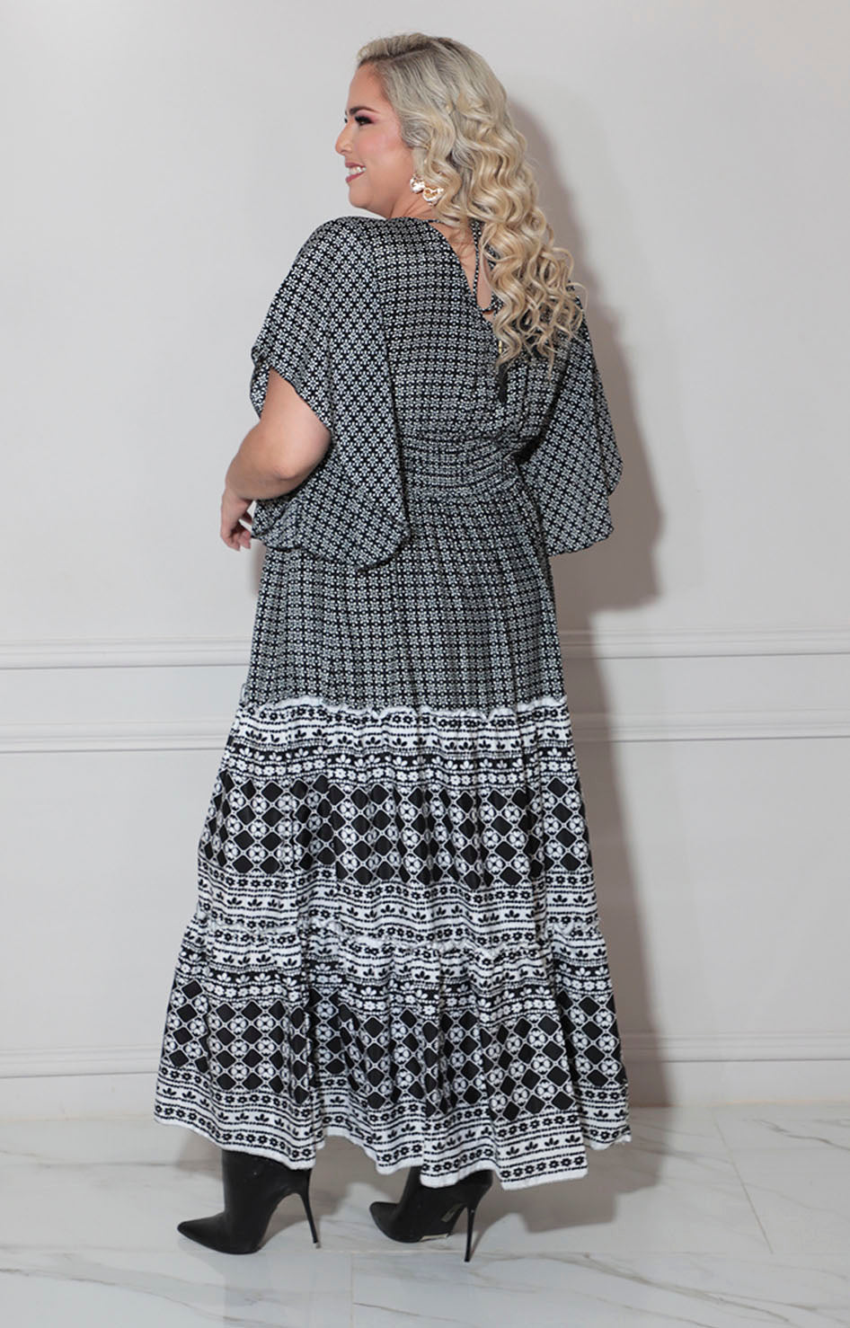 Vestido negro estampado - VESTIDO XL Boutiquemirel 