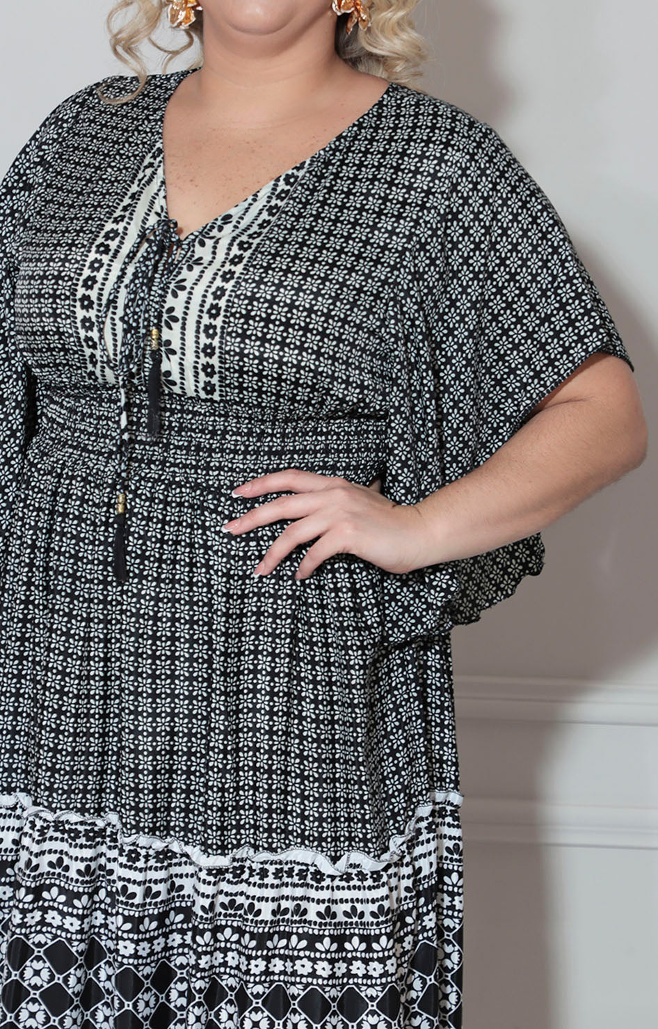 Vestido negro estampado - VESTIDO XL Boutiquemirel 