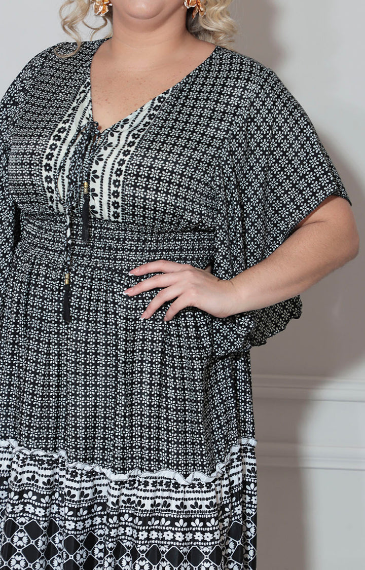 Vestido negro estampado - VESTIDO XL Boutiquemirel 