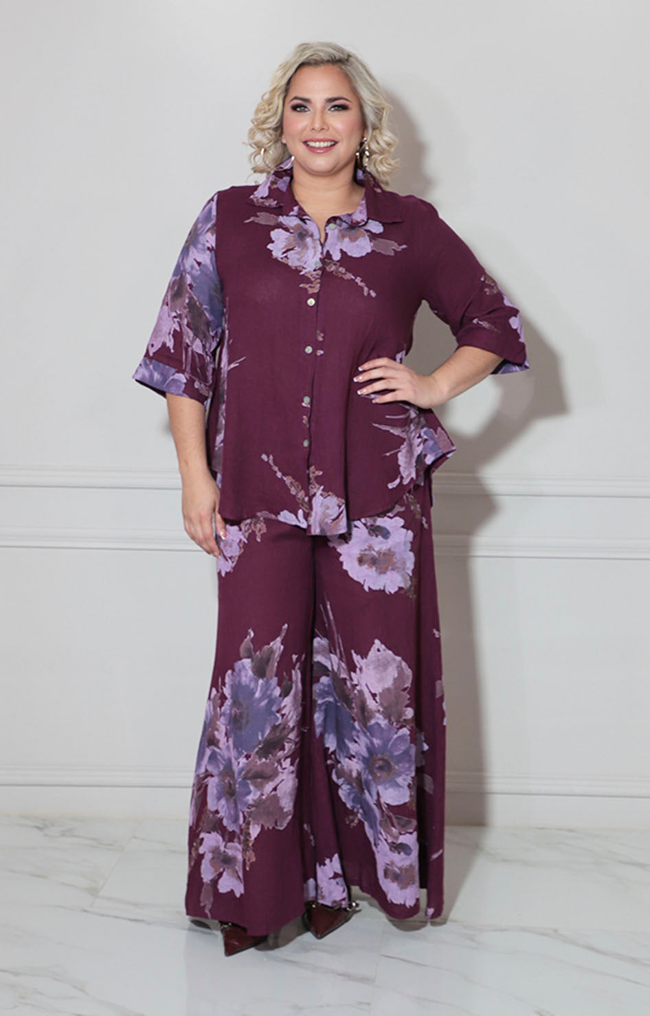 Conjunto morado floreado - CONJUNTO Boutiquemirel 